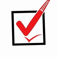 Red Check Mark in Black Square Checklist Icon vector