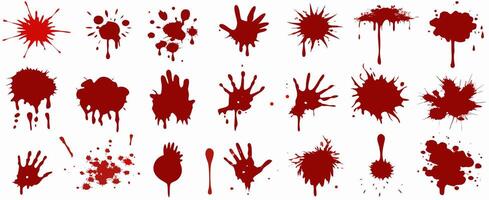 Blood Splatter Collection 30 Realistic Red Bloodstain Graphics vector