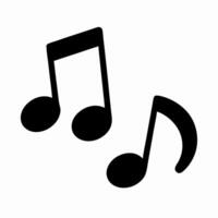 Black Music Notes Icon, Simple Musical Symbols, Musical Notation Graphic vector