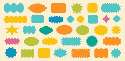 Collection of Colorful Retro Shapes Badges, Labels, and Stickers vector