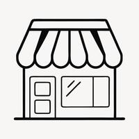 Simple Line Drawing of a Small Shop or Store vector