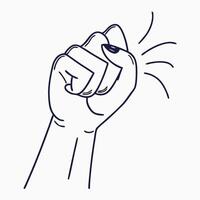 Close up Line Art Drawing of a Fist, Power and Strength vector