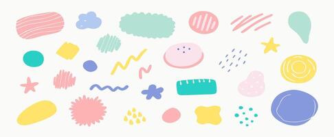 Pastel Abstract Shapes Collection Hand Drawn Graphics vector