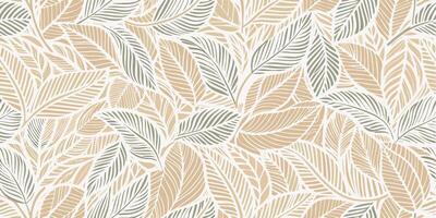 Seamless Beige and Gray Leaf Pattern Background vector