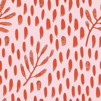 Seamless Coral Branch and Dot Pattern Design vector