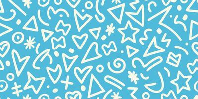 Abstract Seamless Pattern Blue Background with White Geometric Shapes vector