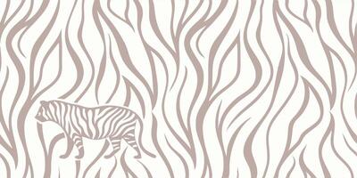 Zebra Print Pattern Background with Zebra Silhouette vector
