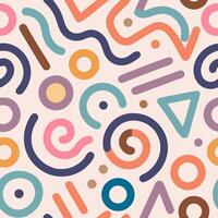 Abstract Geometric Seamless Pattern Colorful Shapes and Lines vector