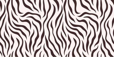 Seamless Zebra Stripe Pattern, Brown and White Animal Print Texture vector