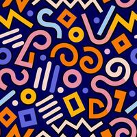 Abstract Memphis Style Geometric Pattern Background vector