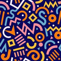 Memphis Style Geometric Pattern Seamless Repeat Background vector