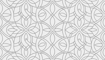 Seamless Gray Line Art Floral Pattern Background vector