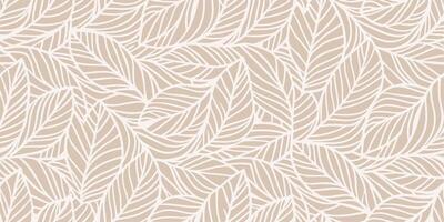 Beige and White Abstract Leaf Pattern Seamless Texture vector