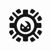 Abstract Gear Icon with Robot Face AI Technology Logo vector