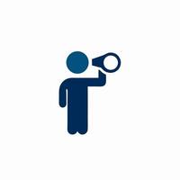 Person Using Binoculars Icon, Searching, Exploration, Discovery Symbol vector