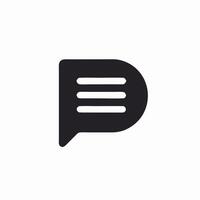 Black Speech Bubble Icon Simple Messaging Symbol vector