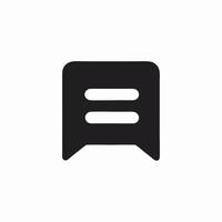 Black Simple Text Message Icon, Chat Bubble Symbol vector