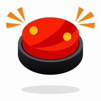 Red Button Icon Isometric 3D Push Button with Click Effect vector