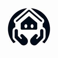 Home Protection Icon Hands Protecting House Symbol vector