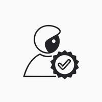 Verified User Icon, Profile Avatar with Check Mark Badge vector
