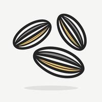 Three Sunflower Seeds Illustration, Graphic Design Element vector