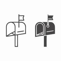 Mailbox Icons Line Art and Solid Mailbox Graphic vector