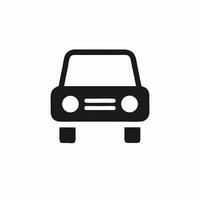 Simple Black Car Icon Vehicle Symbol, Front View vector