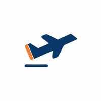 Airplane Landing Icon, Plane Touchdown Illustration, Airport Arrival Graphic vector
