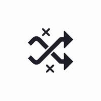Cross Arrows Icon Decision, Choice, Switch, Change vector