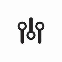 Three Vertical Connected Circles Icon Design vector