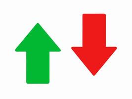 Green Up Arrow and Red Down Arrow Icon Set vector