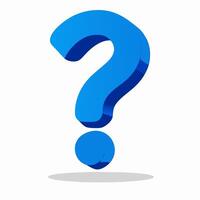 3D Blue Question Mark Icon, FAQ Symbol, Help vector