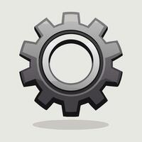 Grey Metal Gear Cogwheel Icon Illustration vector