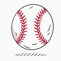 Baseball Ball Clipart, Red Stitches, White Background vector