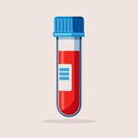 Blood Sample Tube Medical Test Icon, Red Blood in Vial vector