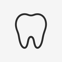 Simple Black Line Drawing of a Tooth Icon vector
