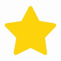 Yellow Star Icon, Simple Five Point Star Graphic vector