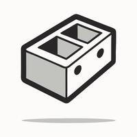Concrete Block Icon Two Hole Hollow Block Illustration vector