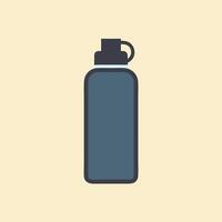 Dark Gray Water Bottle with Lid and Carry Loop Hydration Icon vector