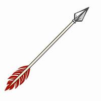 Red Fletched Arrow with Metal Tip Hunting Arrow Graphic vector