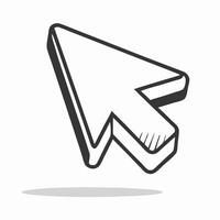 3D Isometric Cursor Icon, Computer Pointer, Arrow vector