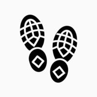 Black Boot Prints Icon, Footprint Graphic, Shoe Tracks vector