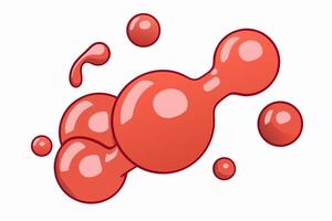 Abstract Red Blob Splashes, Liquid Drops, Organic Shapes vector