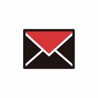 Red and Black Envelope Icon, Mail Symbol, Message Graphic vector