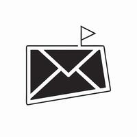Flagged Email Icon New Message Notification vector