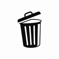 Open Trash Can Icon, Delete Bin Symbol, Waste Disposal Graphic vector
