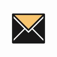 Black Envelope Icon Email, Message, Mail Symbol vector
