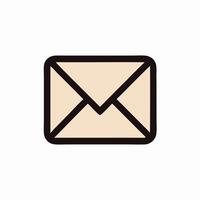 Beige Envelope Icon, Email Symbol, Message Graphic vector