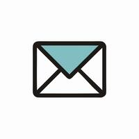 Teal Envelope Icon Email, Message, Communication Symbol vector