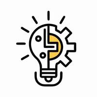 Lightbulb Gear Innovation Idea Solution Concept vector
